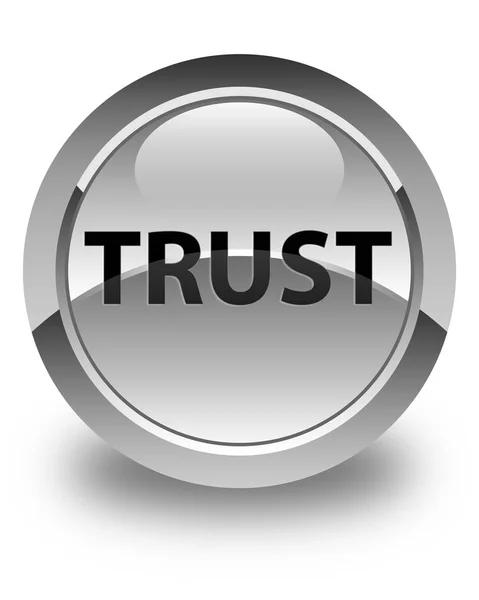 Trust glossy white round button — Stock Photo, Image