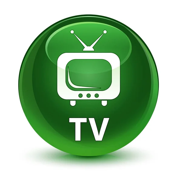 TV cristal suave botón redondo verde — Foto de Stock