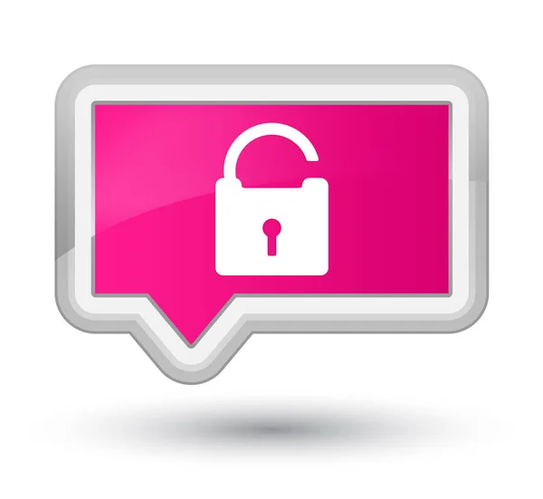 Unlock icon prime pink banner button — Stock Photo, Image