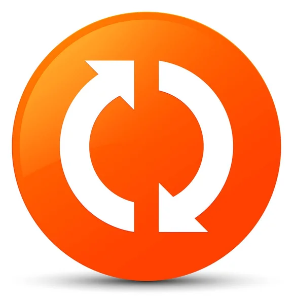 Uppdateringsikonen orange runda knappen — Stockfoto