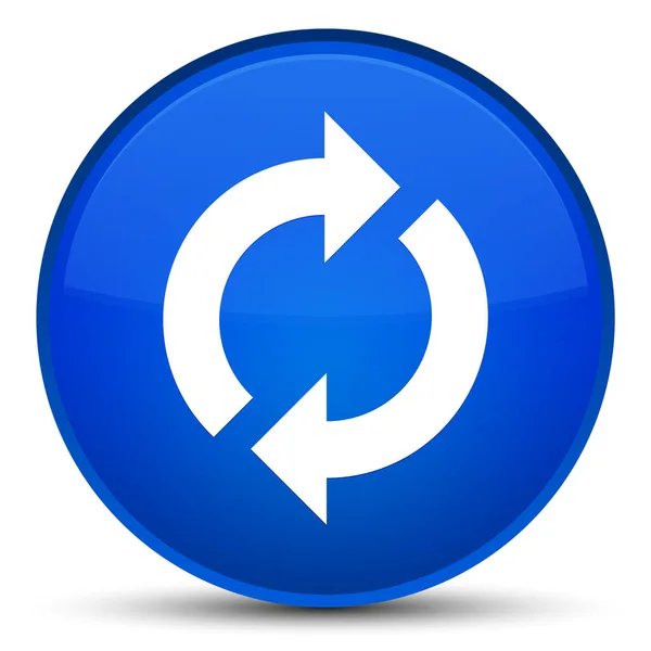 업데이트 아이콘 특별 한 블루 라운드 버튼 — 스톡 사진