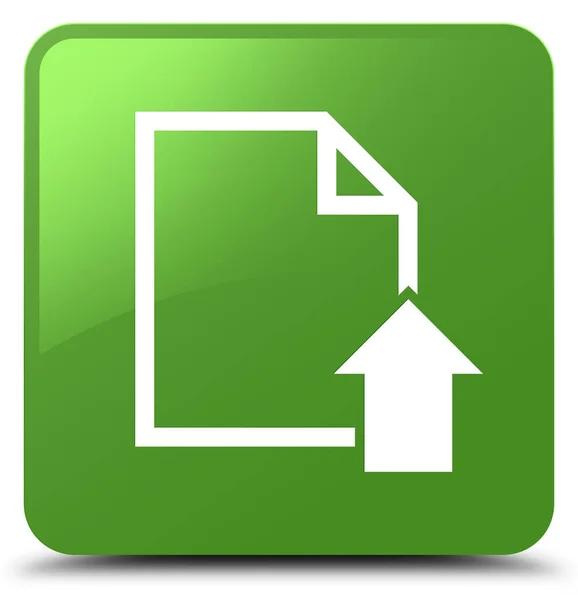업로드 문서 아이콘 부드러운 녹색 사각형 버튼 — 스톡 사진
