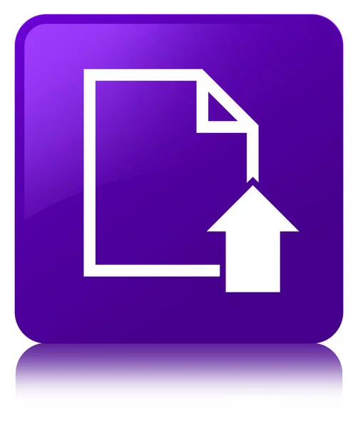Dokument hochladen Symbol lila quadratische Taste — Stockfoto