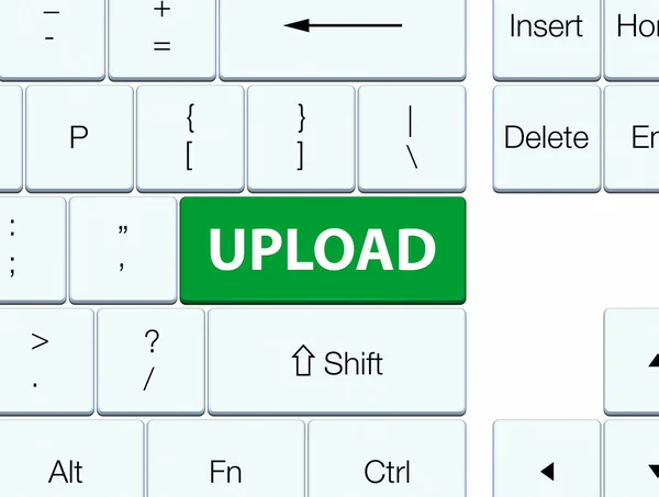 Upload green keyboard button — Stock Photo, Image