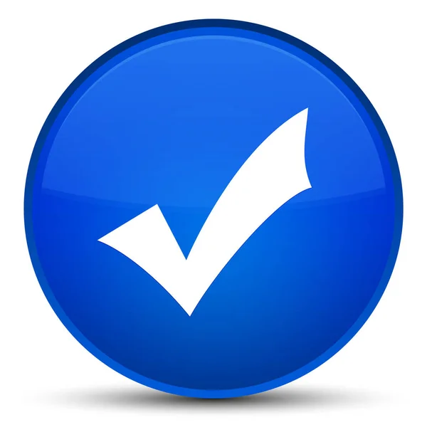 Icona di convalida speciale pulsante rotondo blu — Foto Stock