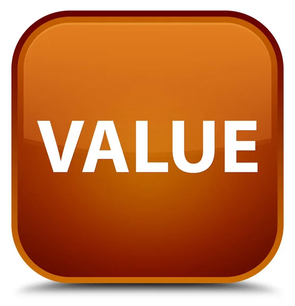 Value special brown square button — Stock Photo, Image