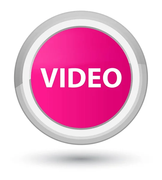 Video prime rosa runda knappen — Stockfoto