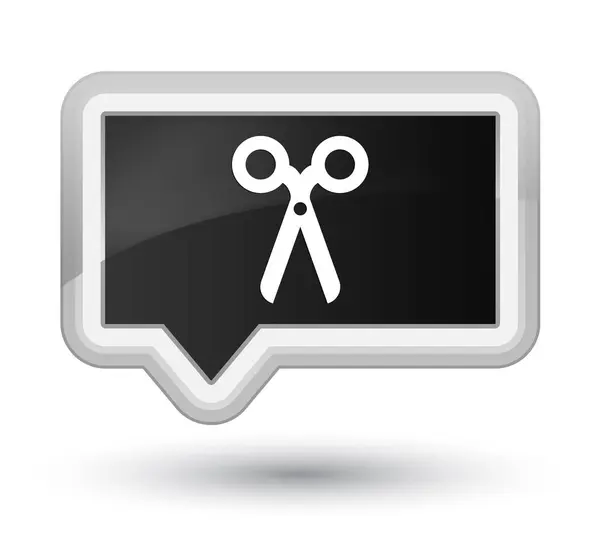 Scissors icon prime black banner button — Stock Photo, Image
