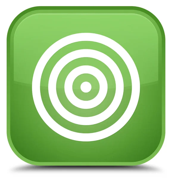 Target icon special soft green square button — Stock Photo, Image