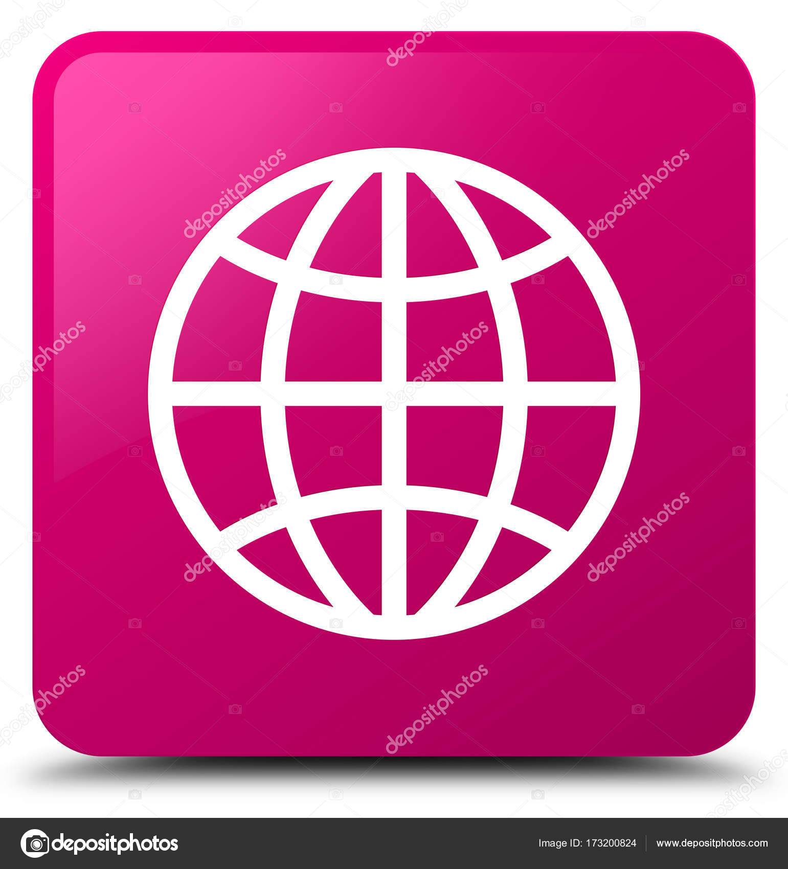 World icon pink square button — Stock Photo © FR_Design #173200824