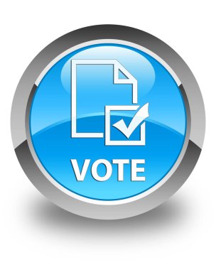 Oy (anket simgesi) parlak mavi mavi yuvarlak düğmesi