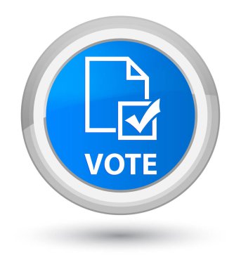 Oy (anket simgesi) asal camgöbeği mavi yuvarlak düğmesi