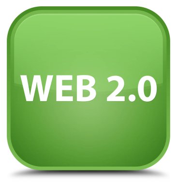 Web 2.0 özel yumuşak yeşil kare düğme
