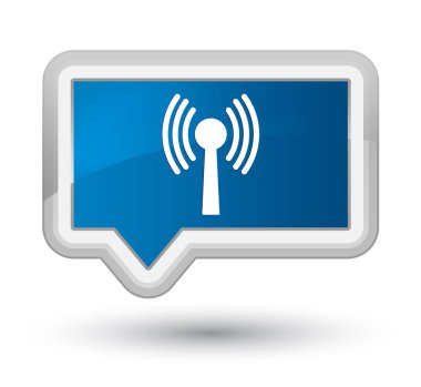 WLAN ağ kutsal kişilerin resmi ana mavi afiş düğme