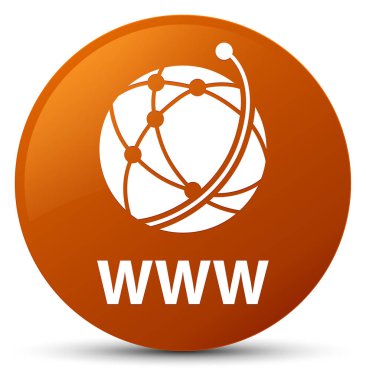 Www (küresel ağ simgesini) kahverengi yuvarlak düğmesi