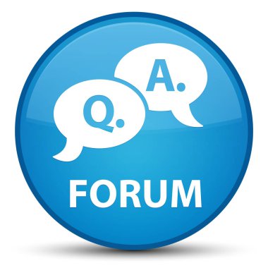 Forum (soru cevap balonu simgesinin) özel mavi mavi yuvarlak popo