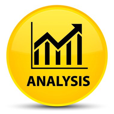 Analiz (istatistik simgesi) özel sarı yuvarlak düğmesi