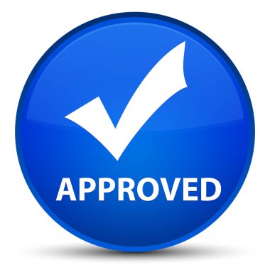 Onaylı (simge doğrulama) özel mavi yuvarlak düğmesi