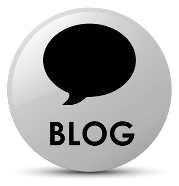 Blog (görüşme simgesi) beyaz yuvarlak düğmesi