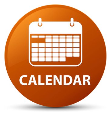 Takvim kahverengi yuvarlak düğmesi