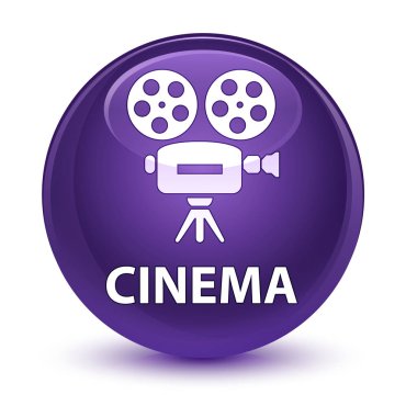 Sinema (video kamera simgesi) cam gibi mor yuvarlak düğmesi