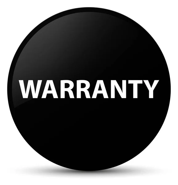 Warranty black round button — Stock Photo, Image