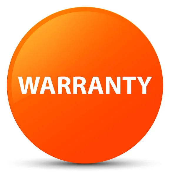 Warranty orange round button — Stock Photo, Image