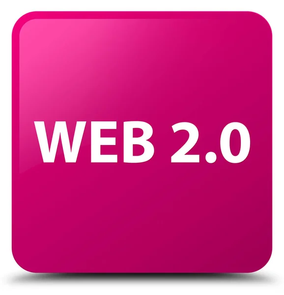 Web 2.0 pembe kare düğme — Stok fotoğraf