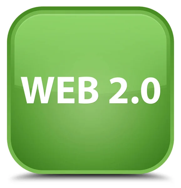 Web 2.0 specjalny miękki zielony przycisk kwadratowy — Zdjęcie stockowe