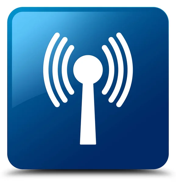Wlan icono de red azul botón cuadrado —  Fotos de Stock