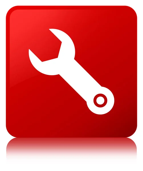 Chave ícone botão quadrado vermelho — Fotografia de Stock