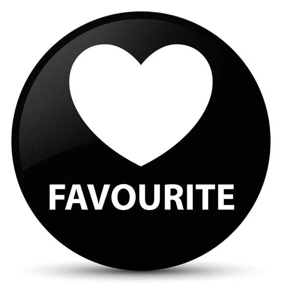 Favourite (heart icon) black round button — Stock Photo, Image