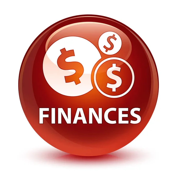 Finanzas (signo del dólar) botón redondo marrón vidrioso — Foto de Stock