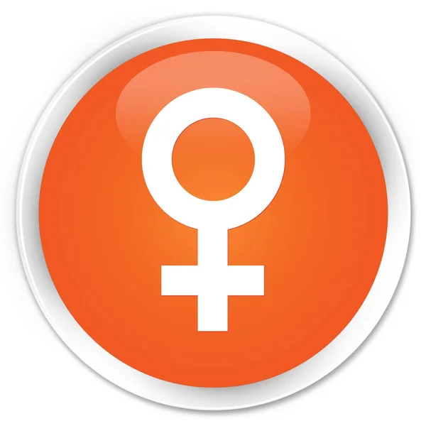 Weibliche Zeichen Symbol Premium orange runde Taste — Stockfoto