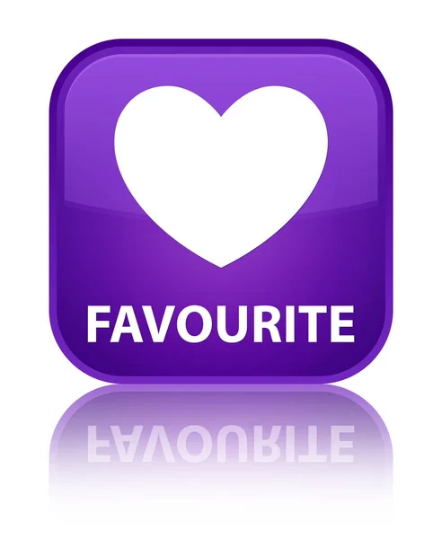 Favourite (heart icon) special purple square button — Stock Photo, Image