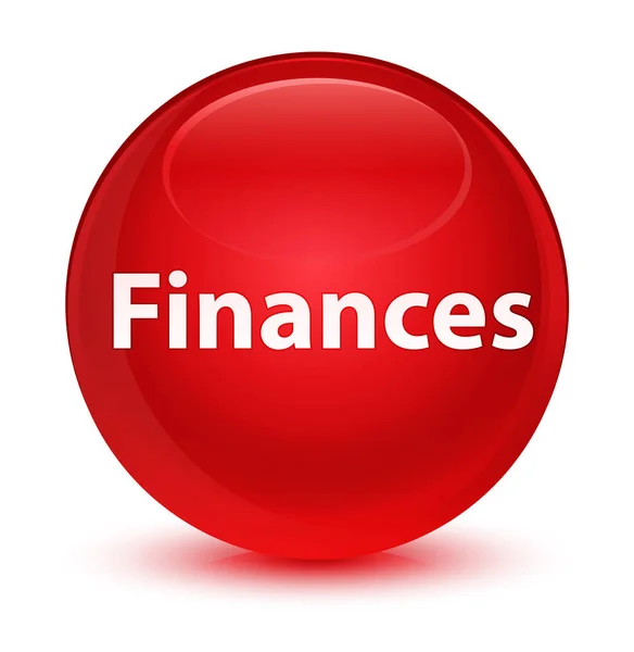 Finanserna glasartade röda runda knappen — Stockfoto