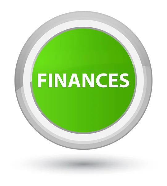 Finances prime soft green round button — Stock Photo, Image