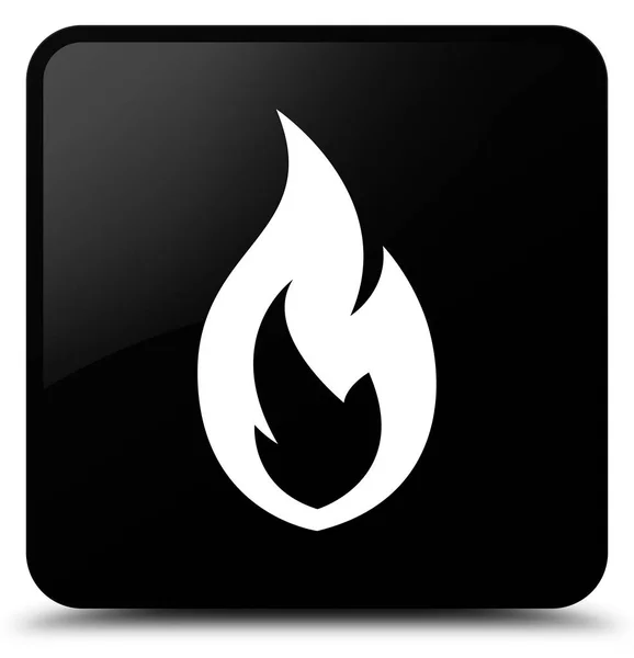 Fuoco icona fiamma pulsante quadrato nero — Foto Stock