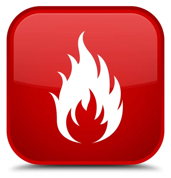 Ogień ikona specjalny plac czerwony przycisk — Zdjęcie stockowe