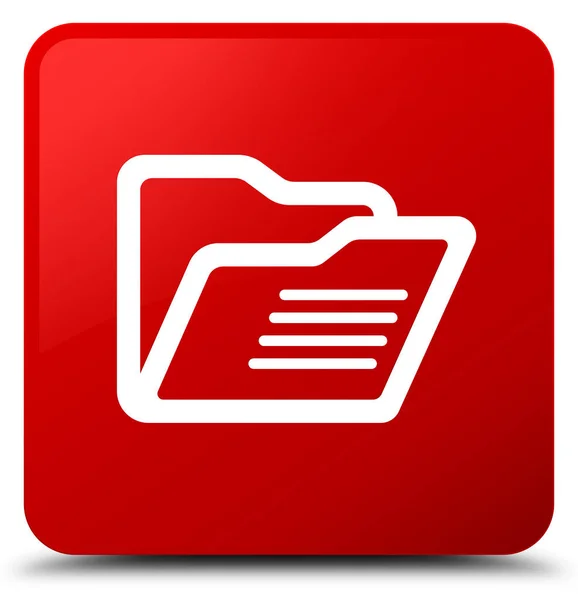 Icona della cartella pulsante quadrato rosso — Foto Stock