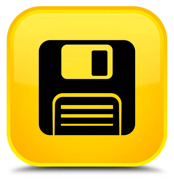 Floppy disk icon special yellow square button — Stock Photo, Image