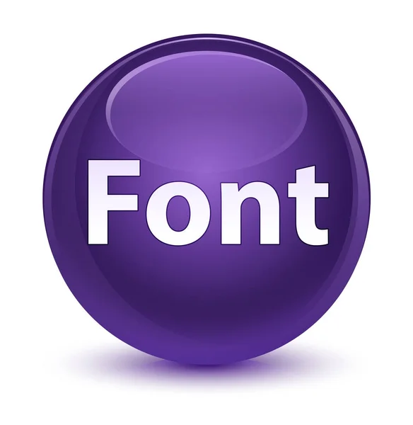 Sklovité fialové kulaté tlačítko písmo — Stock fotografie