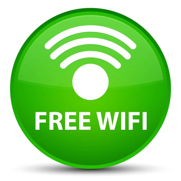 Free wifi special green round button — Stock Photo, Image