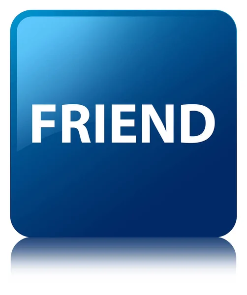 Čtvercové tlačítko přítele modré — Stock fotografie