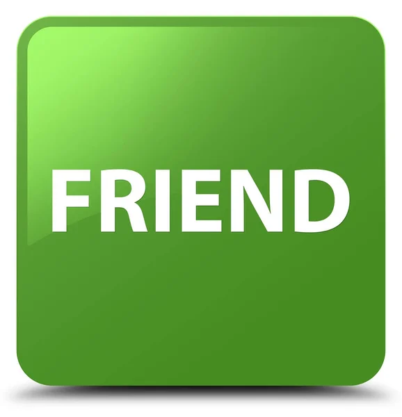 Przyjaciel miękki zielony przycisk kwadratowy — Zdjęcie stockowe