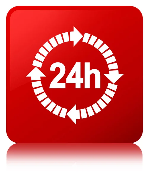 24 ώρες παράδοση εικονίδιο κόκκινο τετράγωνο κουμπί — Φωτογραφία Αρχείου