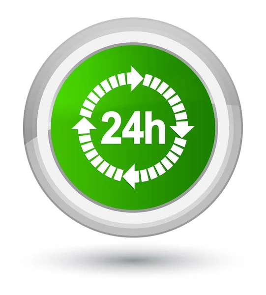 24 hours delivery icon prime green round button — Stock Photo, Image