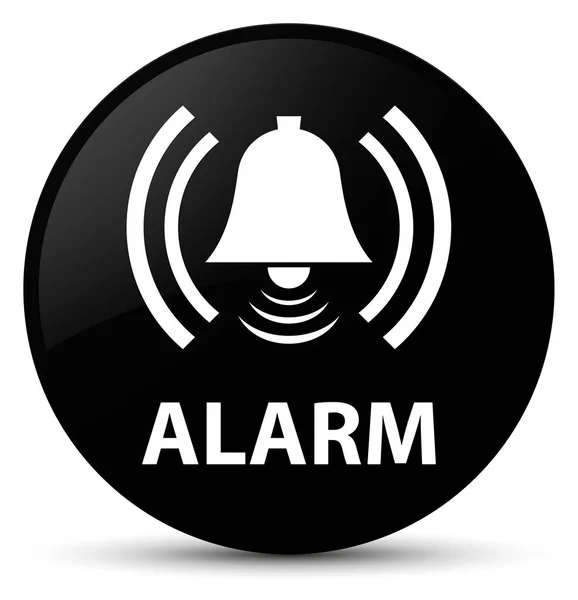 Alarm (harang ikon) fekete kerek gomb — Stock Fotó