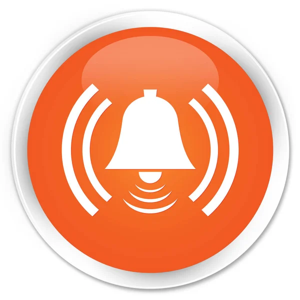 Alarm icon premium orange round button — Stock Photo, Image