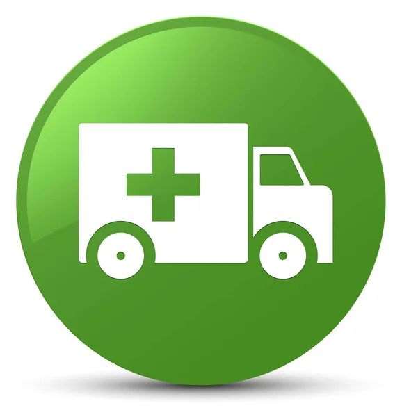 Ambulance ikonu měkký zelené kulaté tlačítko — Stock fotografie